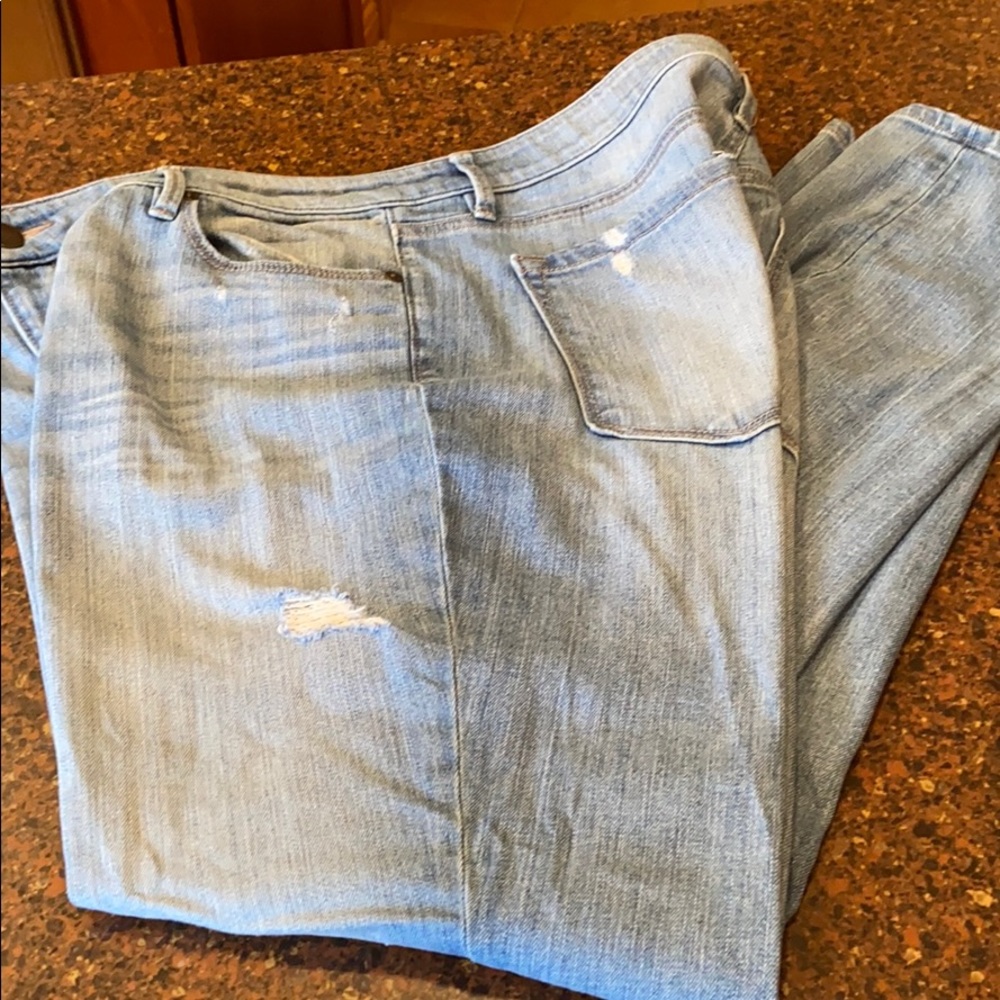 Loft Curvy Skinny Distressed Jeans